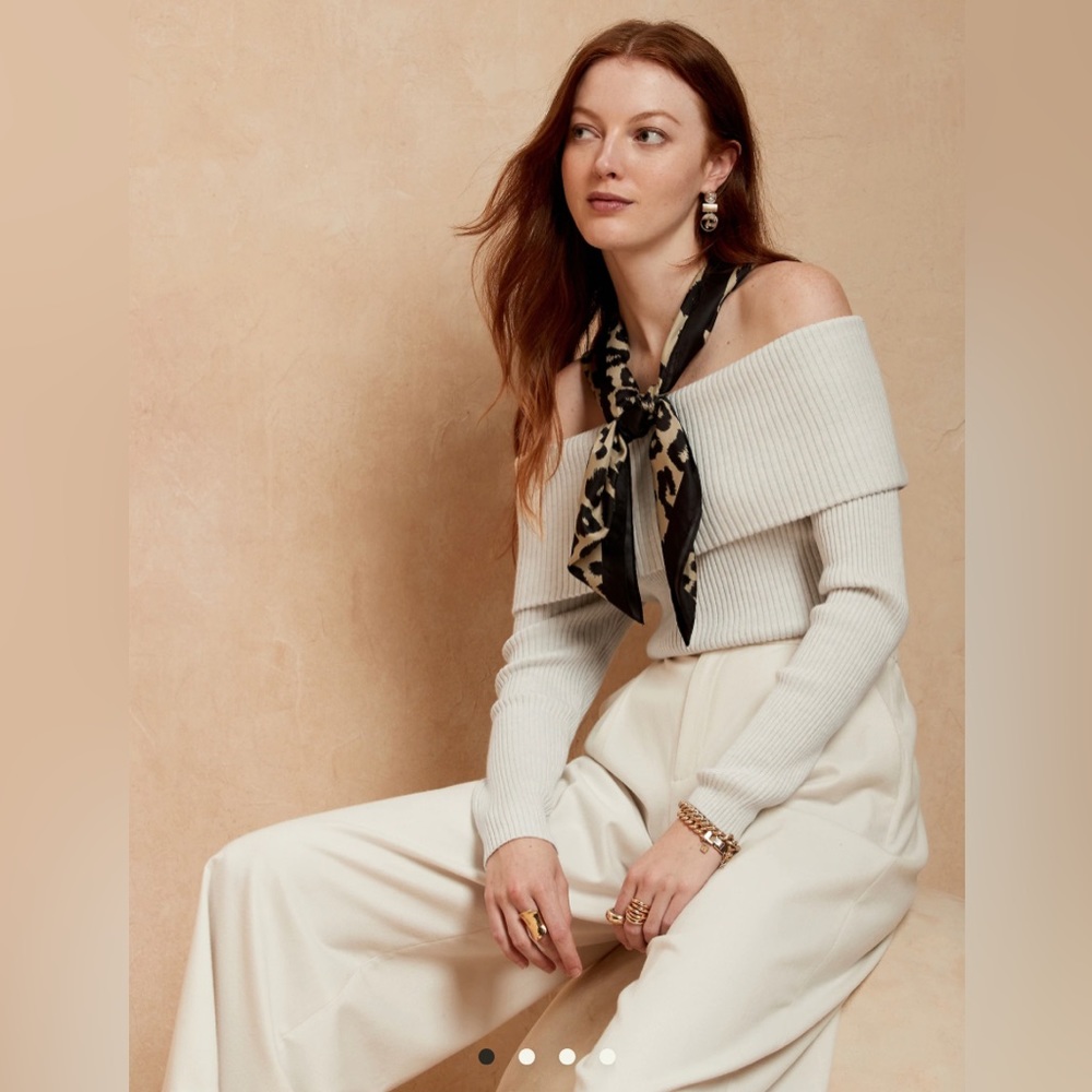 Banana Republic Factory Ribbed-Off Shoulder Sweater